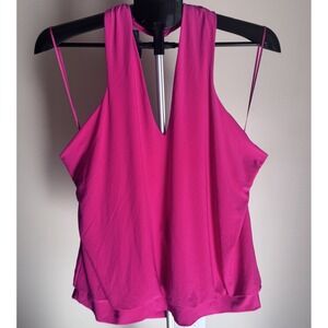NWT Express‎ Women's XL Hot Pink Halter Top V Neck Banded Bottom Party Travel